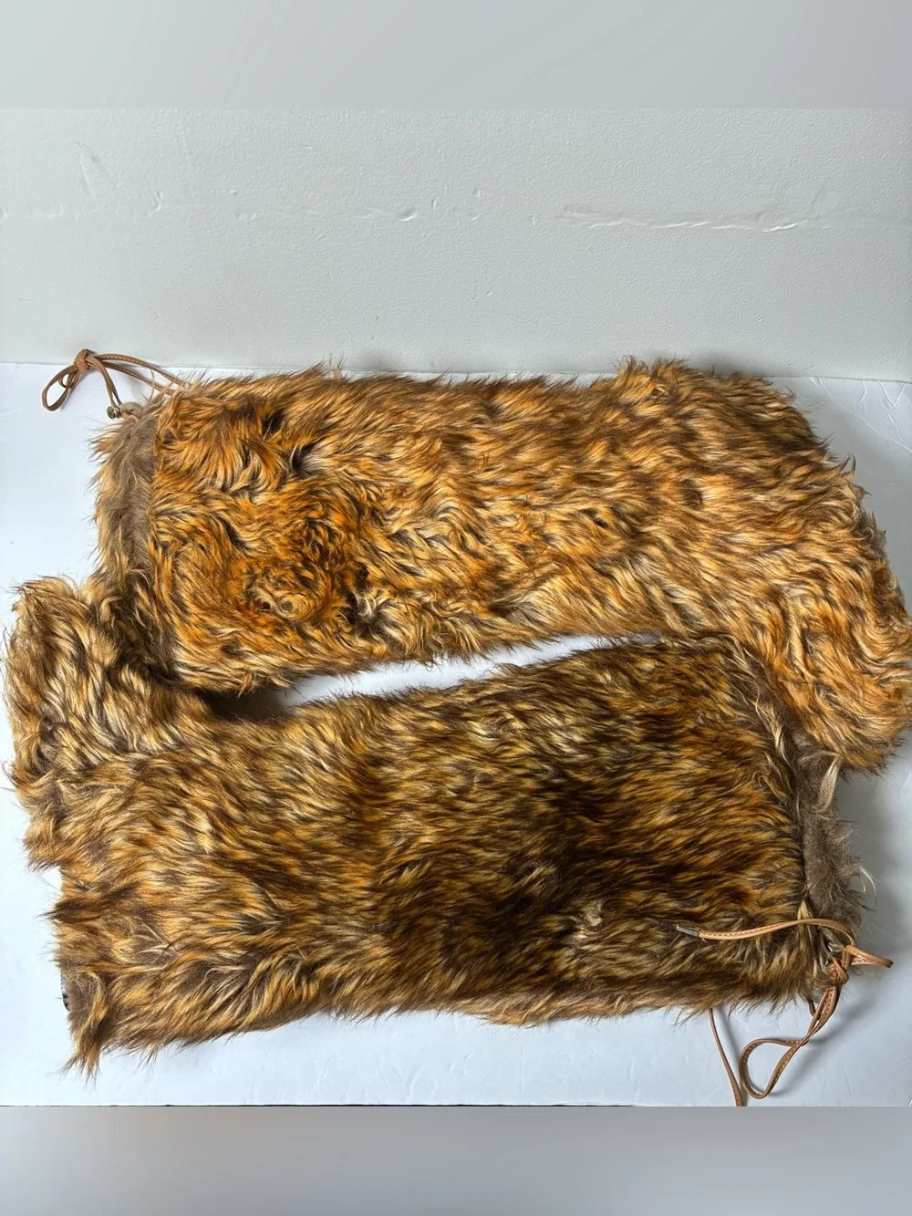 Faux Fur Over-the-Knee Boots — Golden Brown